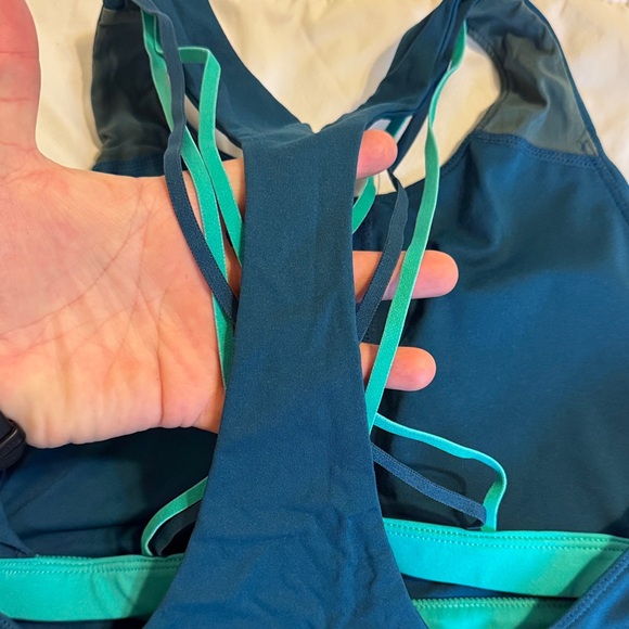 Fabletics Teal Tank Top with Strappy Back - Picture 4 of 4